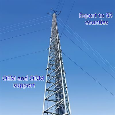 Torre de acero de tres patas resistente a la corrosión, adecuada para instalaciones al aire libre y aplicaciones de carga pesada