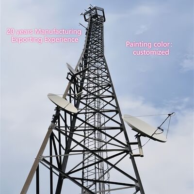 Torre de comunicación de acero angular de 3 patasTorre de comunicación de acero carbono Transmisión WiFi de 35 m Zonas suburbanas duraderas