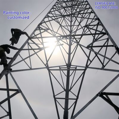 Torre de comunicación de acero angular de 3 patas, galvanizada en caliente, 40 m, señal de transmisión, a prueba de corrosión, parques industriales