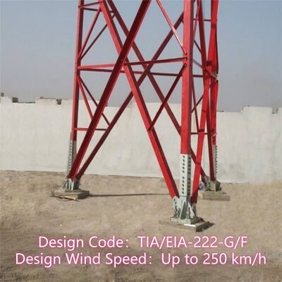 Torre de comunicación de acero angular de 3 patas, galvanizada en caliente, 40 m, señal de transmisión, a prueba de corrosión, parques industriales