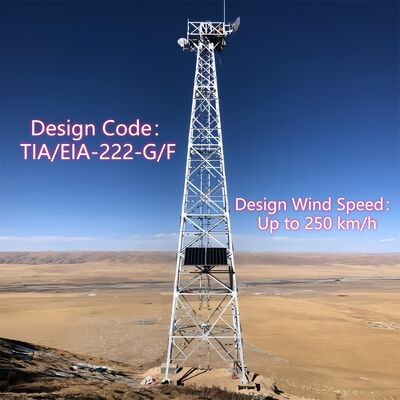 Panel solar Torre de telecomunicaciones estructura autoportante de acero galvanizado 4KW