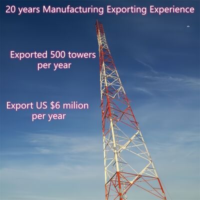 Torre de acero angular galvanizado autoportante de 3 patas