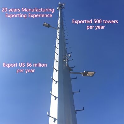 10M 30M 45M 60M Compacto Hot Dip Galvanized Monopole Tower 5G Wifi Telecom Antenna de comunicación en el techo