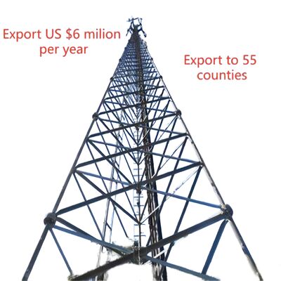Acero sin costura tubular de 3 patas 20 30 40M Galvanizado 5G GSM Cdma Isp Torre de telecomunicaciones