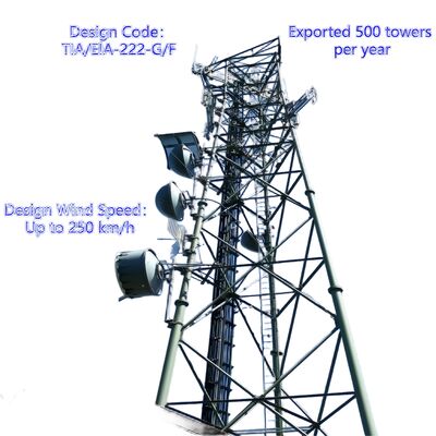 Acero sin costura tubular de 3 patas 20 30 40M Galvanizado 5G GSM Cdma Isp Torre de telecomunicaciones