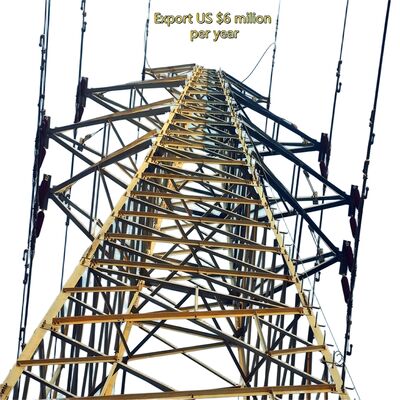 Torre de transmisión de energía de acero galvanizado duradero 66KV 132KV Mast de red eléctrica de circuitos múltiples