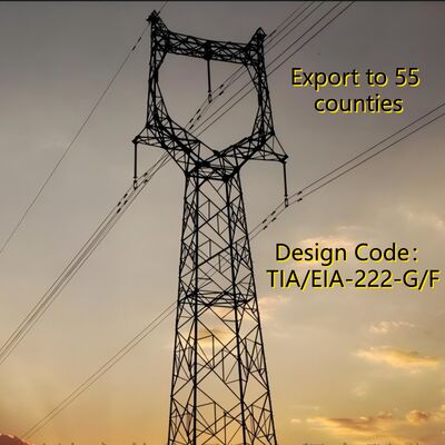 Torre de transmisión de energía de 10KV 380KV galvanizado por inmersión en caliente con rejilla de acero de ángulo de alta tensión
