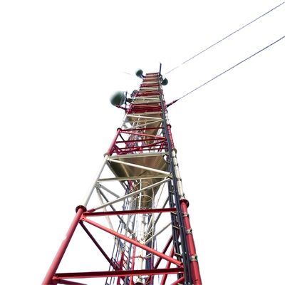Cables de 3 piernas de acero galvanizado duradero 30 40 50 65m 4G 5G Wifi Radio satélite torre de comunicación de telecomunicaciones