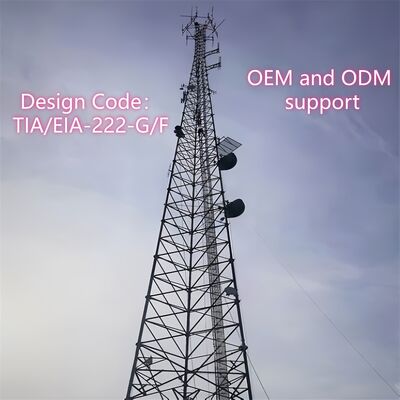 Torre tubular de acero de 3 patas, fuerte y duradera, diseñada para cumplir con los exigentes requisitos de carga y ambientales en la industria