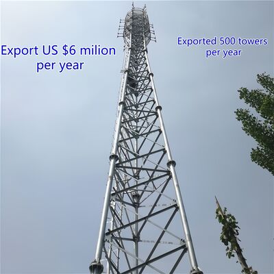 Torre tubular de acero de 3 patas, fuerte y duradera, diseñada para cumplir con los exigentes requisitos de carga y ambientales en la industria