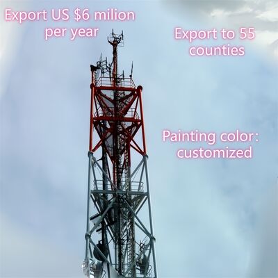 Torre tubular de acero de 3 patas, fuerte y duradera, diseñada para cumplir con los exigentes requisitos de carga y ambientales en la industria