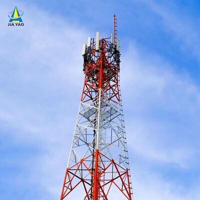 Torre de rejilla de acero angular de cuatro patas para telecomunicaciones