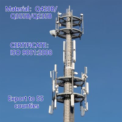 Monopole Tower es una torre de telecomunicaciones cilíndrica compacta construida con grados de acero ASTM A36 y ASTM A572 Gr50 para mayor durabilidad