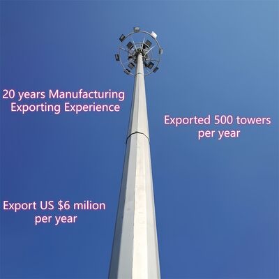 Monopole Tower estructura de telecomunicaciones con acero de alta resistencia a la tracción y acero suave que cumple con las normas GB T y EN 10025