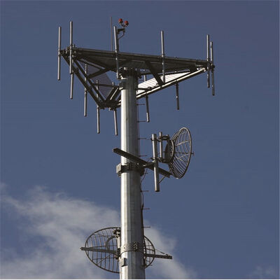 Monopole Tower estructura de telecomunicaciones con acero de alta resistencia a la tracción y acero suave que cumple con las normas GB T y EN 10025