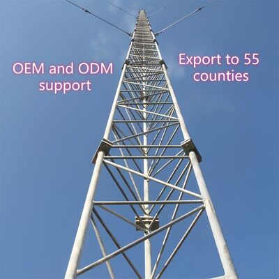 Torre de cable de acero arriostrado diseñada con opciones de acero dulce y acero de alta resistencia para satisfacer diversos requisitos de ingeniería