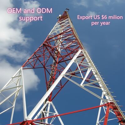 Torre de acero angular de 3 patas Torre de comunicación inalámbrica triangular con código de diseño ANSI TIA 222 y materiales de acero de alta resistencia