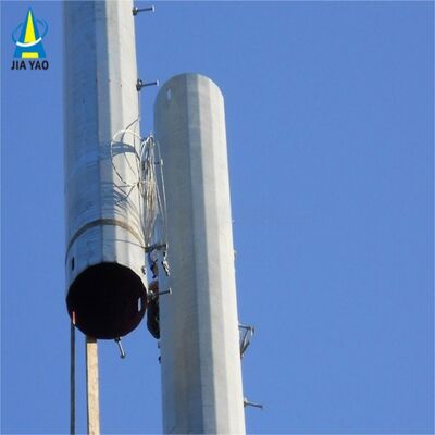 Monopole Tower telecom con diseño de eje sólido y opciones de tratamiento de superficie, incluida la galvanización y pintura en caliente