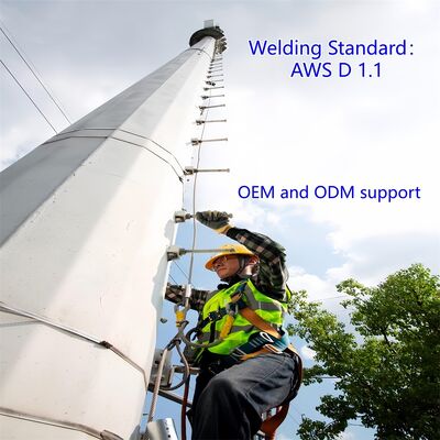 Monopole Tower de acero diseñado con las normas ANSI TIA 222 G H F y EN 1991 1 4 para el soporte de infraestructuras de telecomunicaciones
