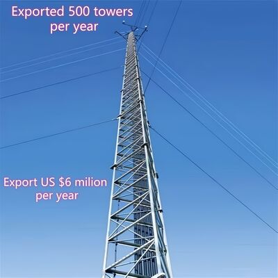 Torre de cable de sujeción de 15m-60m para monitoreo hidrológico de conservación de agua y transmisión remota de datos