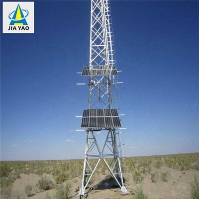 Torre de antena de energía solar con el palo galvanizado autosuficiente de 20 30 los 40M 4G 5G del almacenamiento de energía