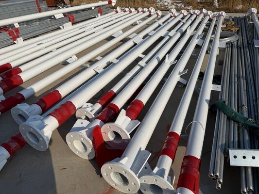 Mástil tubular galvanizado de acero de 19 27 35M, bajo mantenimiento, de 3 patas, autoportante, para exteriores, 5G, 4G, microondas, larga vida útil