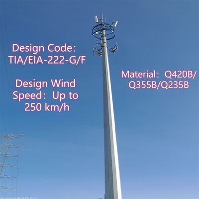 22 30 38M Torre de comunicación de paisaje urbano al aire libre de acero galvanizado tubular monopolar escénico 5G 4G Wifi