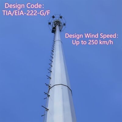 11 17 torre de comunicación compacta al aire libre de acero galvanizada tubular monopolar eficiente del espacio de los 23M 5G 4G Wifi