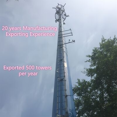 14 20 26M Tamaño compacto Monopolo Autoportante de acero galvanizado al aire libre 5G 4G Satélite Torre de telecomunicaciones de área pequeña