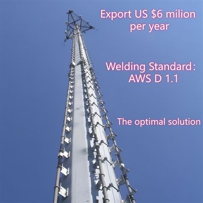 10 16 palo al aire libre galvanizado tubular monopolar de la comunicación de la microonda monopolar del ahorro de espacio de los 22M 5G 4G