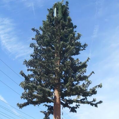Torre biónica de árbol de 40M con troncos, ramas y hojas artificiales hechos de plásticos de alta resistencia y materiales de fibra de vidrio