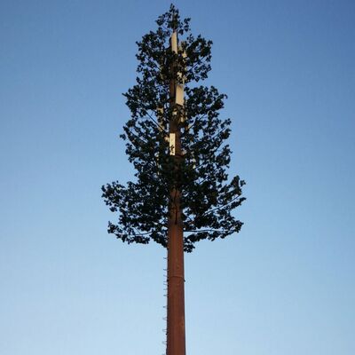 Torre biónica de árbol de 40M con troncos, ramas y hojas artificiales hechos de plásticos de alta resistencia y materiales de fibra de vidrio