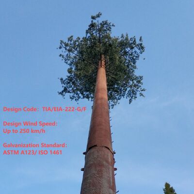Bionic Tree Tower artificial tree tower with ANSI TIA 222 G H F and EN 1991 1 4 EN 1993 3 1 design codes for infrastructure