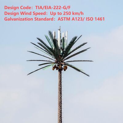 Torre de árboles biónica artificial con ANSI TIA 222 G H F y EN 1991 1 4 EN 1993 3 1 códigos de diseño para infraestructura
