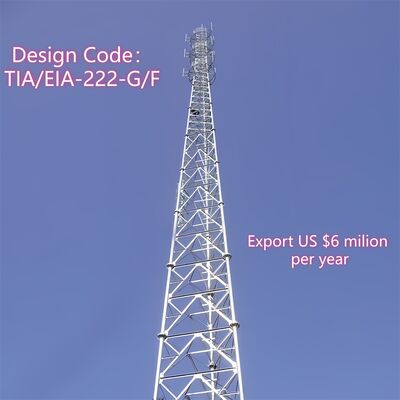 Torre tubular de acero de 35M resistente a la intemperie de 3 patas diseñada para instalaciones de telecomunicaciones, microondas, observación y monitoreo
