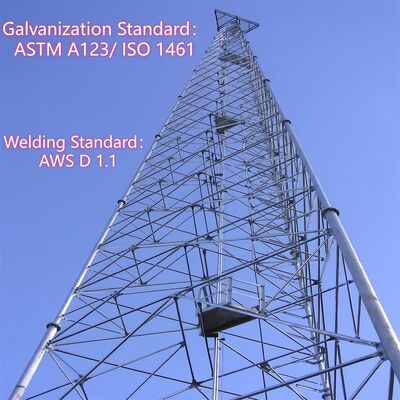 Torre Tubular de Acero de 30M y 3 Patas Diseñada para Aplicaciones de Telecomunicaciones, Microondas, Monitoreo, Observación y Seguridad