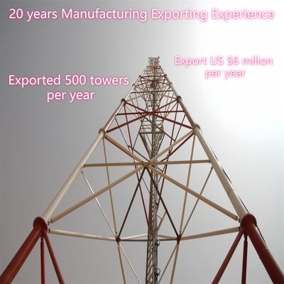 Torre Tubular de Acero de 30M y 3 Patas Diseñada para Aplicaciones de Telecomunicaciones, Microondas, Monitoreo, Observación y Seguridad