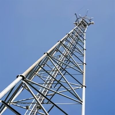 Torre de acero tubular de 3 patas de calibre pesado con acabado galvanizado en caliente para mayor resistencia a la corrosión en exteriores