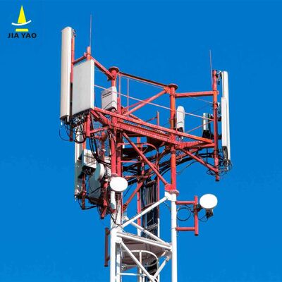 Torre de acero tubular de 3 patas de calibre pesado con acabado galvanizado en caliente para mayor resistencia a la corrosión en exteriores