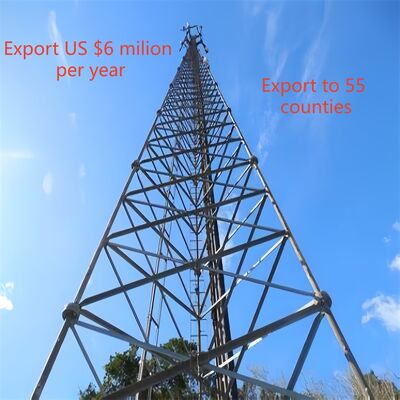 Torre de acero tubular galvanizada de 3 patas de alta resistencia diseñada para una larga vida al aire libre 5G 4G Microondas1