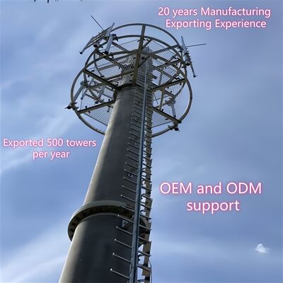 torre monopolar sellada IP68 de los 20M los 30M resistente a la corrosión para el área de niebla salina costera