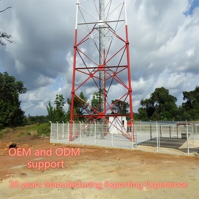 Torre de comunicación de acero de encargo tubular de la altura los 20-100m de 3 patas para proyectos de ingeniería globales