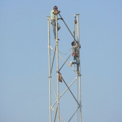 3 Leg Tubular Solar Powered Telecommunication Tower Off-Grid Hybrid Power For Remote Rural Area