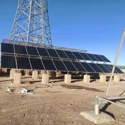 15 22 38M 4 Patas Angular Off-Grid Torre de telecomunicaciones de celosía solar con acero galvanizado y respaldo de batería para comunicación de emergencia