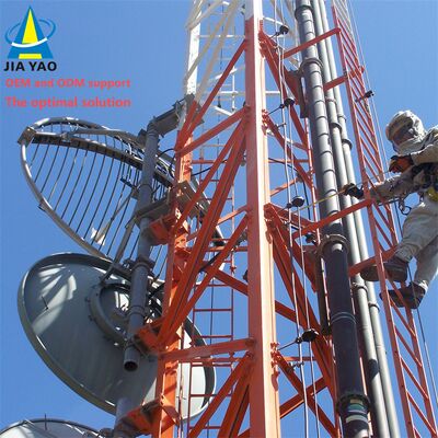Pequeña torre celular compacta angular de 3 patas integrada con fuente de alimentación para la red de borde 5G