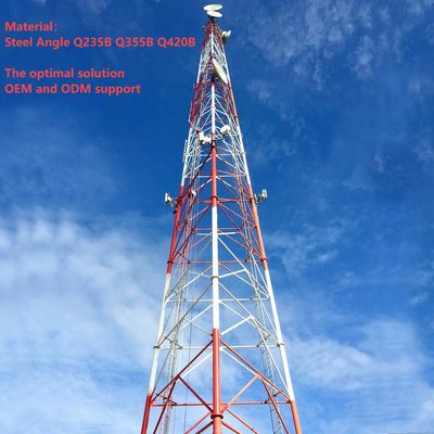 torre resistente sísmica de las telecomunicaciones de la montaña tubular de 3 patas del 18M los 42M antichoque del nivel 9 para el área de gran altitud