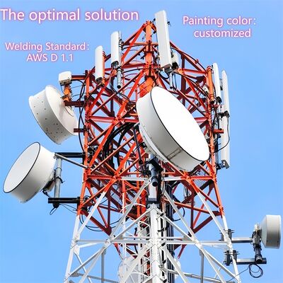 40M 80M Q355 de acero con 4 patas Torre de telecomunicaciones resistente al viento galvanizado para la zona de viento fuerte costera
