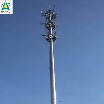 Torre Modular monopolo de telecomunicaciones de 27M, estructura de acero galvanizada en caliente con alta resistencia al viento, área urbana densa, cobertura 5G