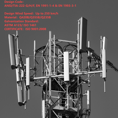 Torre de comunicación Legged resistente a las inclemencias del tiempo de los 48M para construir