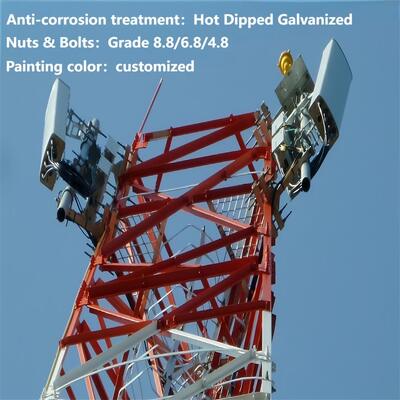 Torre de acero patas modular galvanizada en inmersión caliente de 3 ángulos para la red privada 5G